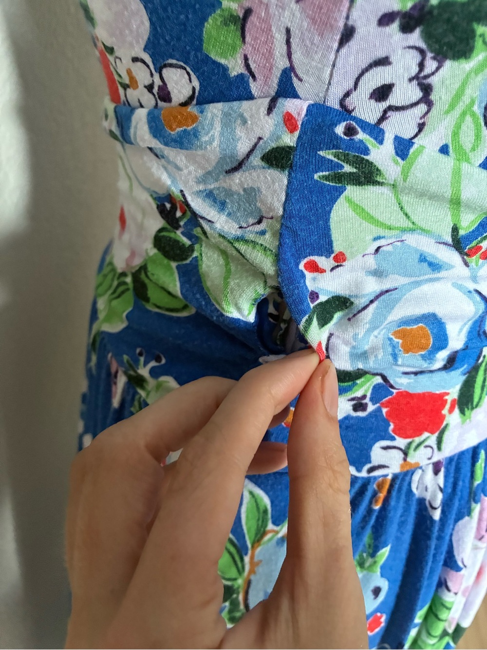Maeve Anthro Blue Floral Sleeveless Maxi Dress Low Back Fitted Jersey - Picture 6 of 6